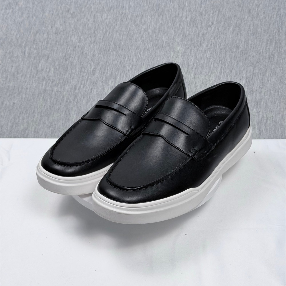 Bruno Marc Mens Black Penny Loafers Slip On Dress Sneakers SBLS2406M Size 8